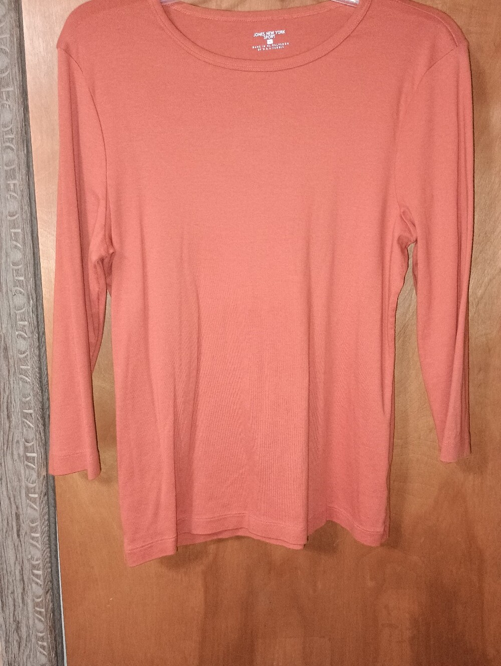 JONES NEW YORK SPORT all cotton Red 3/4 Long Sleeve Tee. Size XL